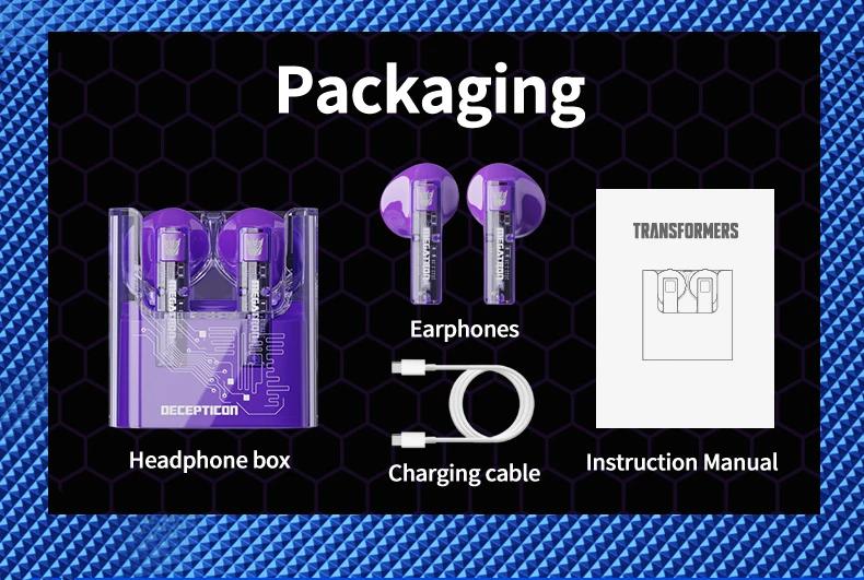 TRANSFORMERS TF-T08 In-Ear Wireless Earbuds with Bluetooth 5.3, Stable Connection, Hi-Fi Stereo Sound, Immersive Powerful Bass, Half-In-Ear Comfortable Fit, Wireless Earphones for Music & Phone Calls