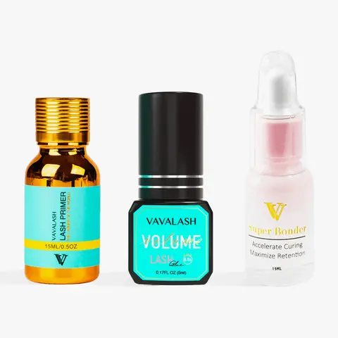 VAVALASH All-in-1 Adhesive Eyelashes Kit - Cosmetic Lash Glue, Eyelash Primer, Lash Bond, Water Resistant False Eyelashes & Adhesives for Extensions, Long-Lasting Flawless Hold,gifts for lash artist