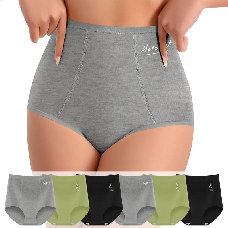 【Soft Cotton】Morelect 4/6/8 Pcs Women's High-Waisted Underwear, Breathable & Comfortable Panties,Classic Briefs with Signature Logo, Solid Color Panty for Year-Round Wear,S-XXXL 【Soft Cotton】Morelect 4/6/8 Pcs Women's High-Waisted Underwear, Breathable & Comfortable Panties,Classic Briefs with Signature Logo, Solid Color Panty for Year-Round Wear,S-XXXL