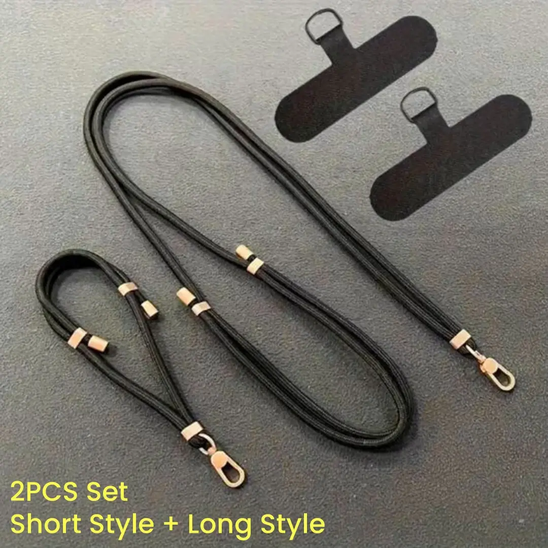 Mobile Phone Lanyard 2pcs Set, Cell Phone Lanyard, Cellphone Lanyard, Adjustable Phone Lanyard, Crossbody Phone Lanyard, Cross Body Anti Lost Rope, Wrist Band Phone Hanging Rope, Multi Color Design for Daily Use, Phone Accessory, Phone Strap