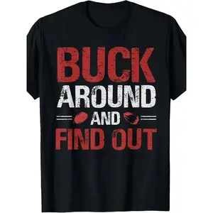 Brand Bdhjydb Buck Around and Find Out Ohio State Buckeyes T-Shirt - Vintage Ohio Map with Buckeyes Logo & Red Text, Unisex Adult & Sizes, Ohio State Fan Gift, Casual Wear, Family Matching Outfits, Mens Funny Tshirts, Funny Shirts, Mens Clothes, Funny Tsh