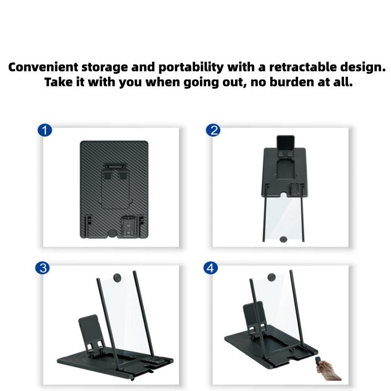 New 12"Bluetooth Mobile Phone Magnifier - Ultra-HD Screen Amplifier, Remote Control for Short Videos, Comfortable for TV & Movie Viewing, Vertical Screen Compatible with Landscape & Short Video Modes, Eye Protection, Full-Screen Phone Magnification-MM