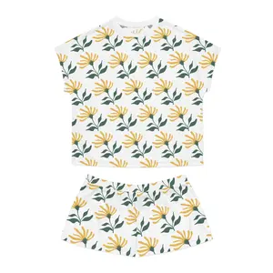 Yellow Flower Women's Short Pajama Set