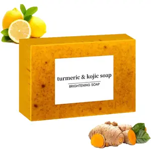 Turmeric & Kojic Soap Bar,Facial and Body Cleansing,Daily Skin Cleansing Soap Bar, Suitable for Both Men and Women, Moisturizing and Mild Kojic Soap Bar, Comes with Soap Bag Skincare Cleanser Natural Carrot