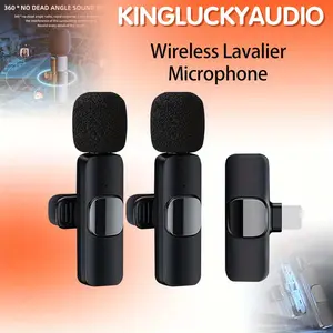 Kinglucky Professional Wireless Tie Lapel Microphone for iPhone, iPad - Cordless Omnidirectional Condenser Recording Microphone for Interview Video Podcast Vlog YouTube