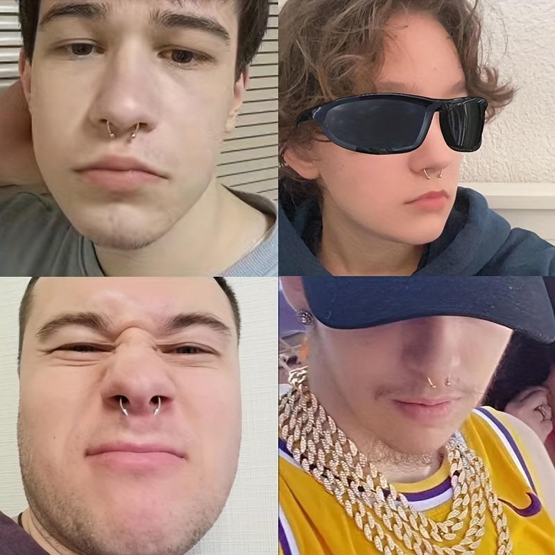 1/2/5 count  Stainless Steel Magnetic Septum Nose Ring, Body Jewelry for Men