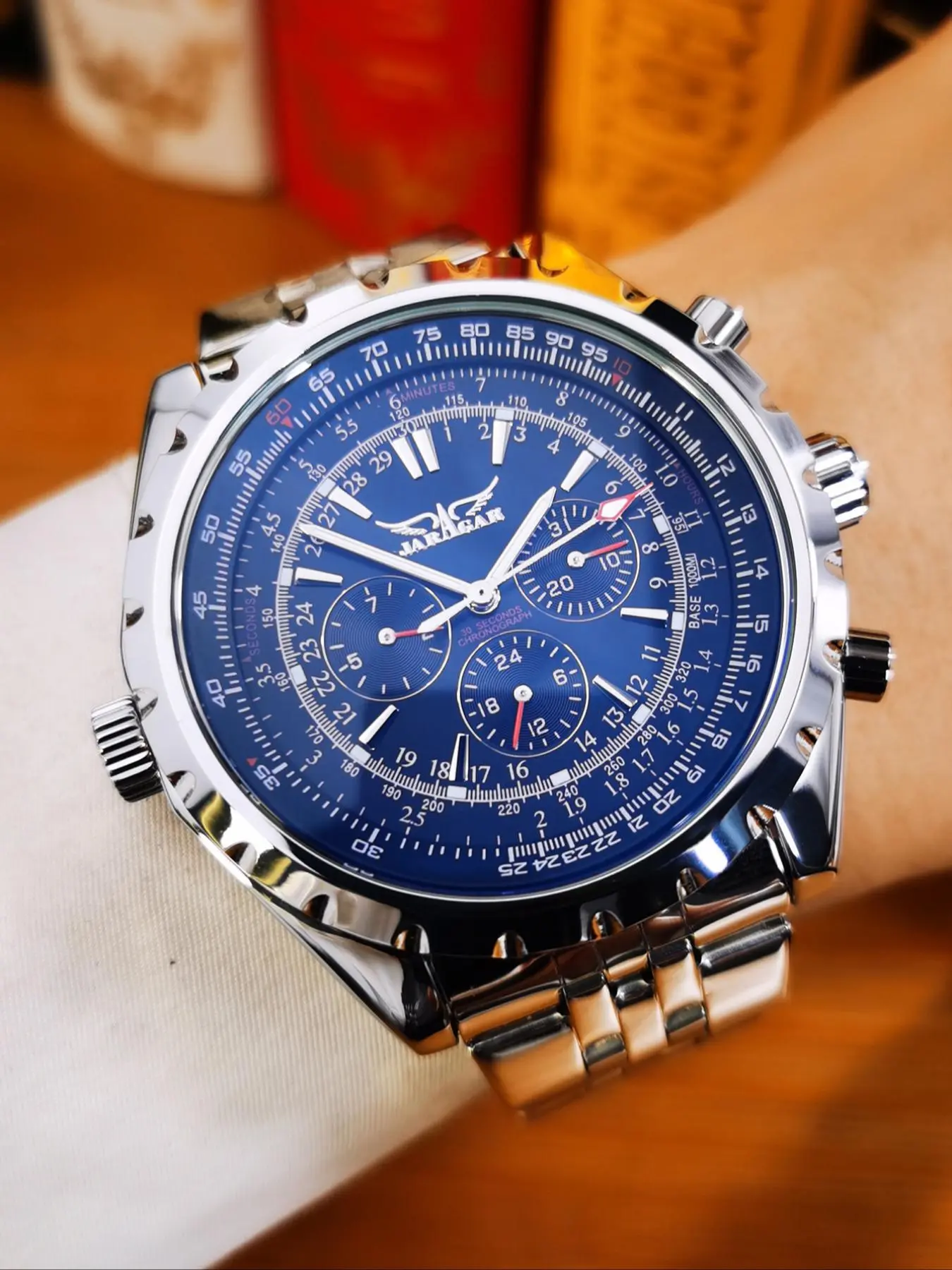 1pc Stylish Stainless Steel Wristwatch, Fashionable Wristwatch, Sports Automatic Mechanical Luminous Analog Watch for Men Multifunctional Small Dials Luminous Hands Stainless Steel Strap Business Casual Gifts With Box Automatic Watches
