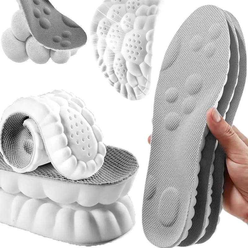 4D Cloud Insoles for Men Memory Foam Cloud Insoles Super Soft Anti-Fatigue, Shock Absorption, Relieve Foot Pain