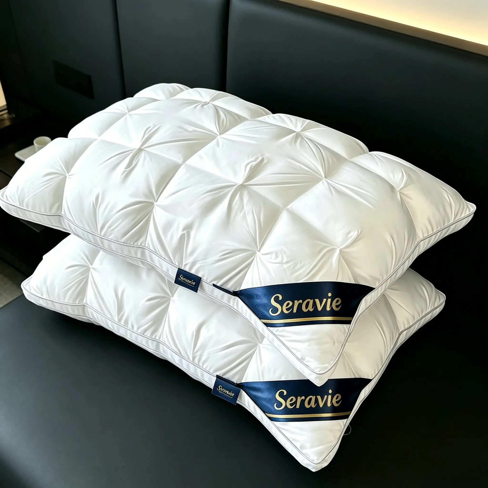 2-Pack/4-Pack Luxury Hotel-Grade Pillows with Deep Sleep Neck Support Core, Suitable for All Seasons, Hypoallergenic Polyester Fiber, Ideal for Side, Back, and Stomach Sleepers, Microfiber Filling