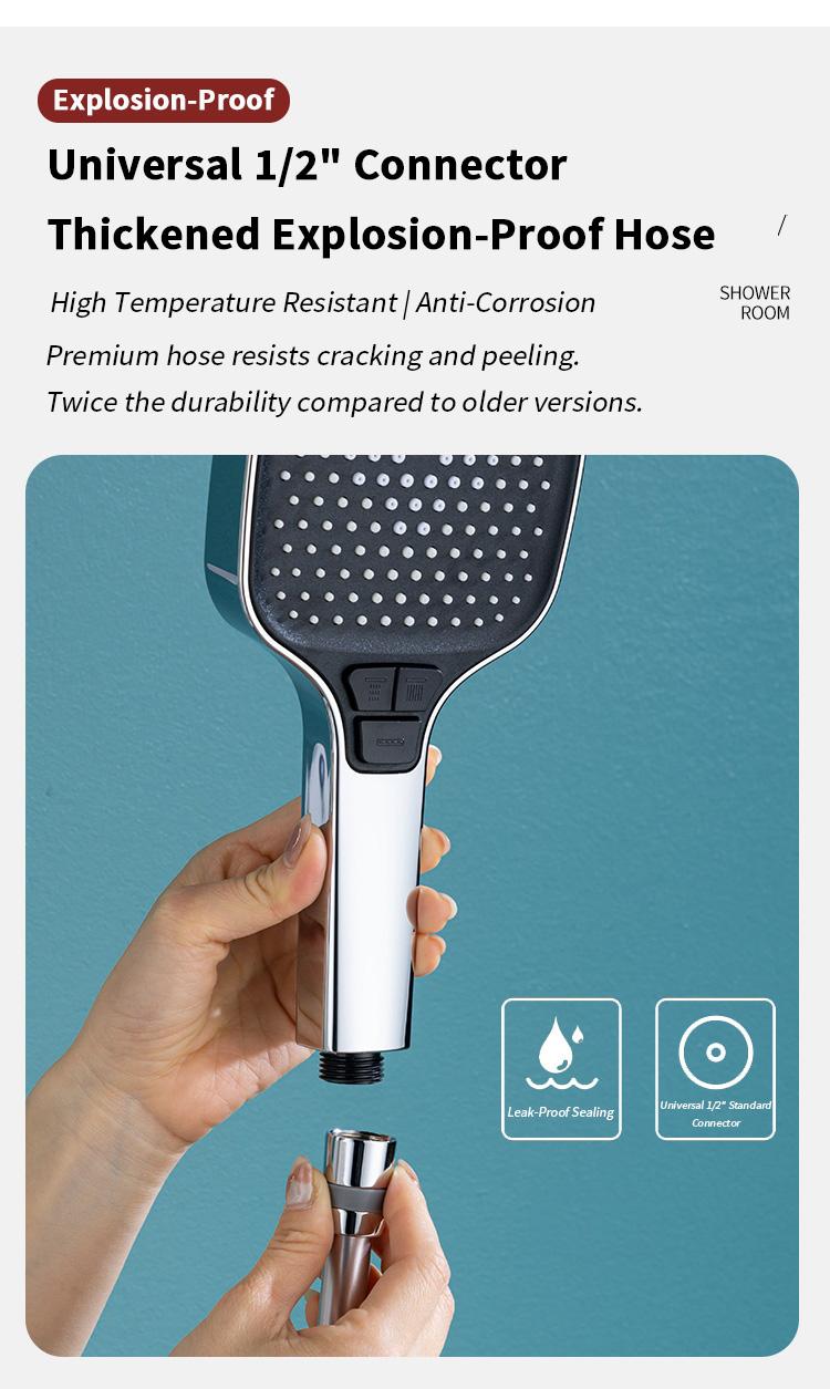 High-pressuremulti-mode handheid showerhead &Square-panlel showerhead,power wash,showerhead with ON/OFF switdh for pets bath 1.5m hose,shower bracket,Shower,bathroom supplies.