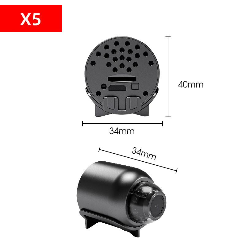 x5 wireless home security camera-720P HD, supporting WiFi, magnetic bracket, USB power supply, suitable for indoor/outdoor use, built-in battery, magnetic attraction