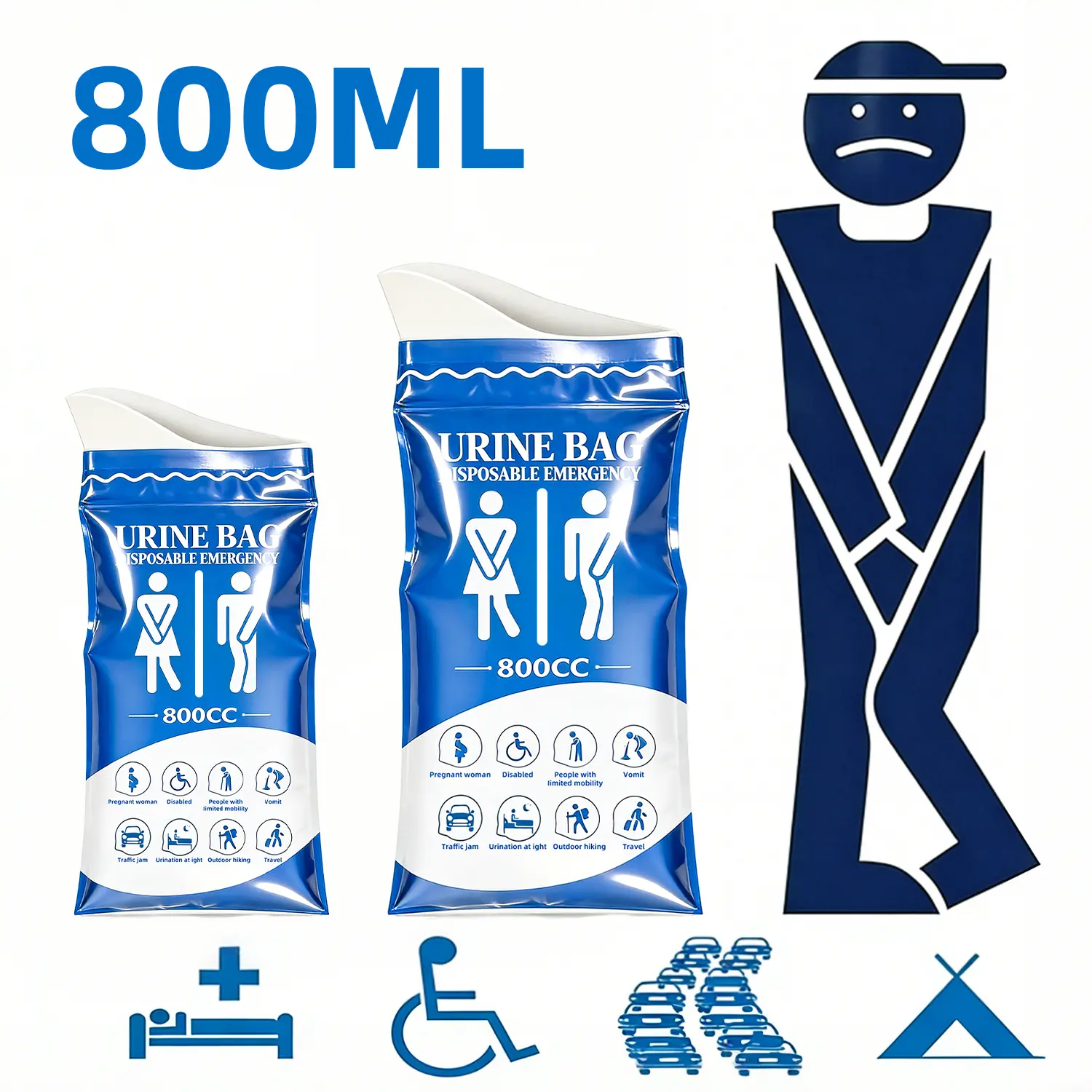 Outdoor Portable Disposable Pee Bags, 12 PCS 800ML Emergency Unisex Urinal Bags, Leakproof Urine & Vomit Bags for Camping Hiking Road Trip Car Traffic Jam  mothersdaygift Summervibes DealsForYouDays