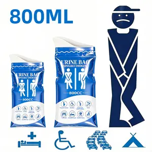 Outdoor Portable Disposable Pee Bags, 12 PCS 800ML Emergency Unisex Urinal Bags, Leakproof Urine & Vomit Bags for Camping Hiking Road Trip Car Traffic Jam