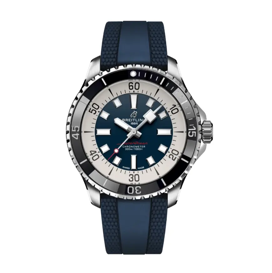 Breitling Superocean Automatic 44MM Chronometer Blue Dial Watch (MSRP: $5,700)