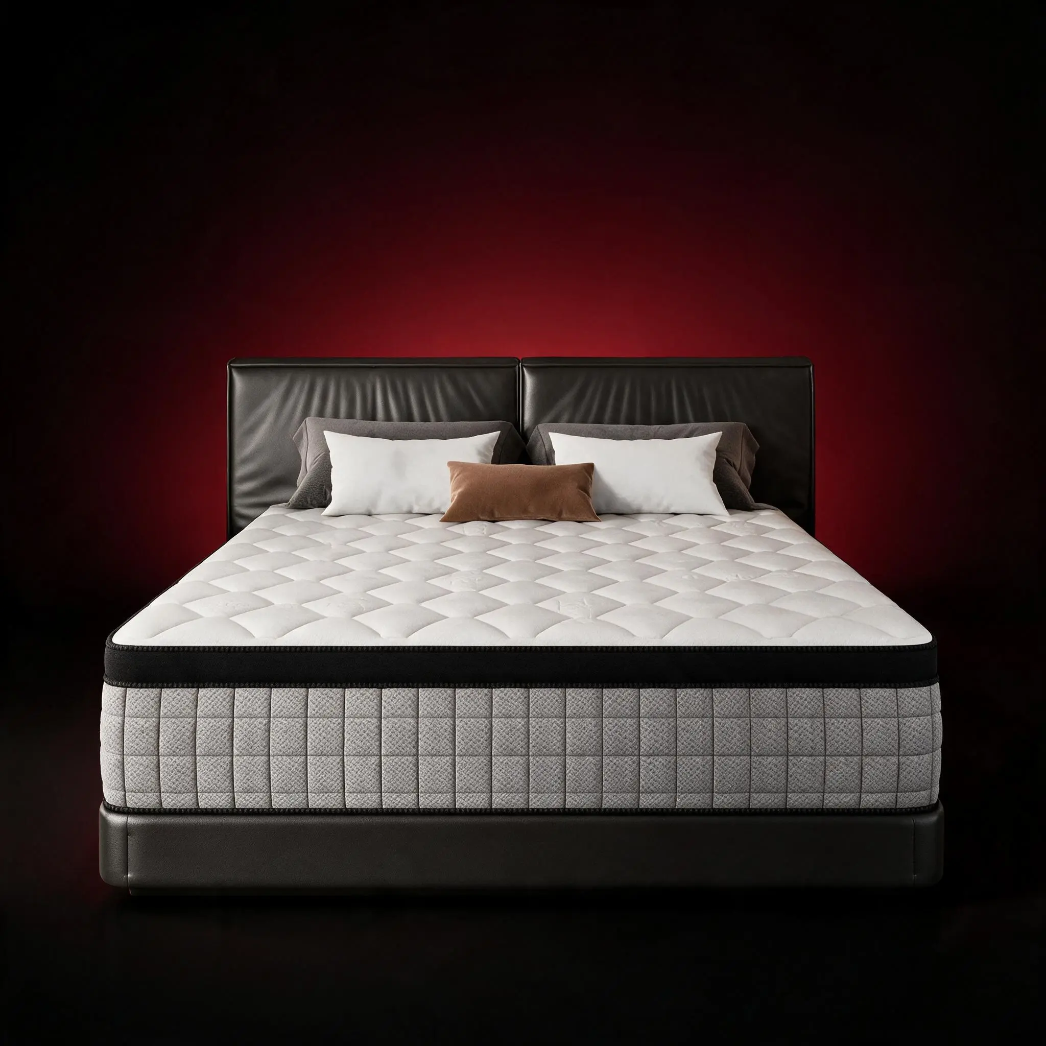 Higher Mattress 10/12 Inch Hybrid Mattress in a Box - Black & White Dual-Color Luxury Memory Foam & Pocket Coil Mattress, Medium Firm Ergonomic Cooling Mattress for Bedroom, Guest Room