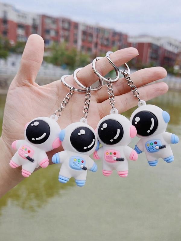 Cute Astronaut Keychain Pink and Blue Dual Color Adorable Spaceman Pendant Charm for Bags Keys Phones Perfect Small Gift for Birthday Holiday Party Favors Daily Decoration Accessory for Kids Adults Space Lovers Premium PVC 3.74 inches