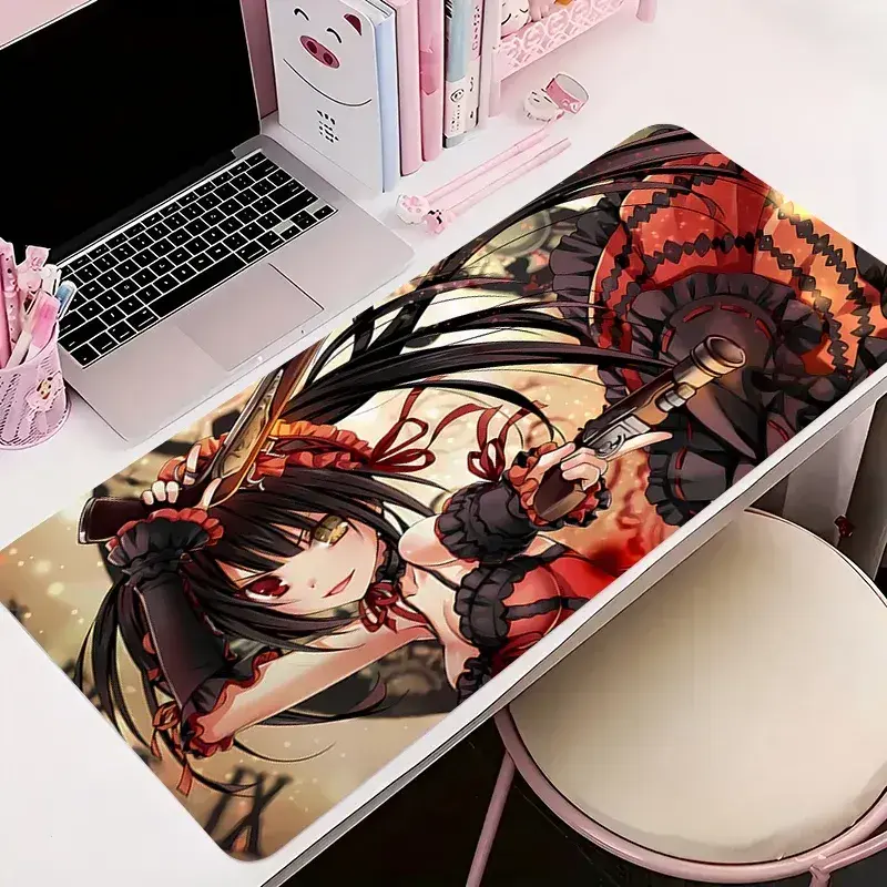 [Sale off up to 65%][Free Ship] Mouse Pad Gamer Anti-slip Anime Desk Mat Gaming PC Accessories Tablet Pad Large Mousepad T-tokisaki Kurumi Extended Keyboard Mat
