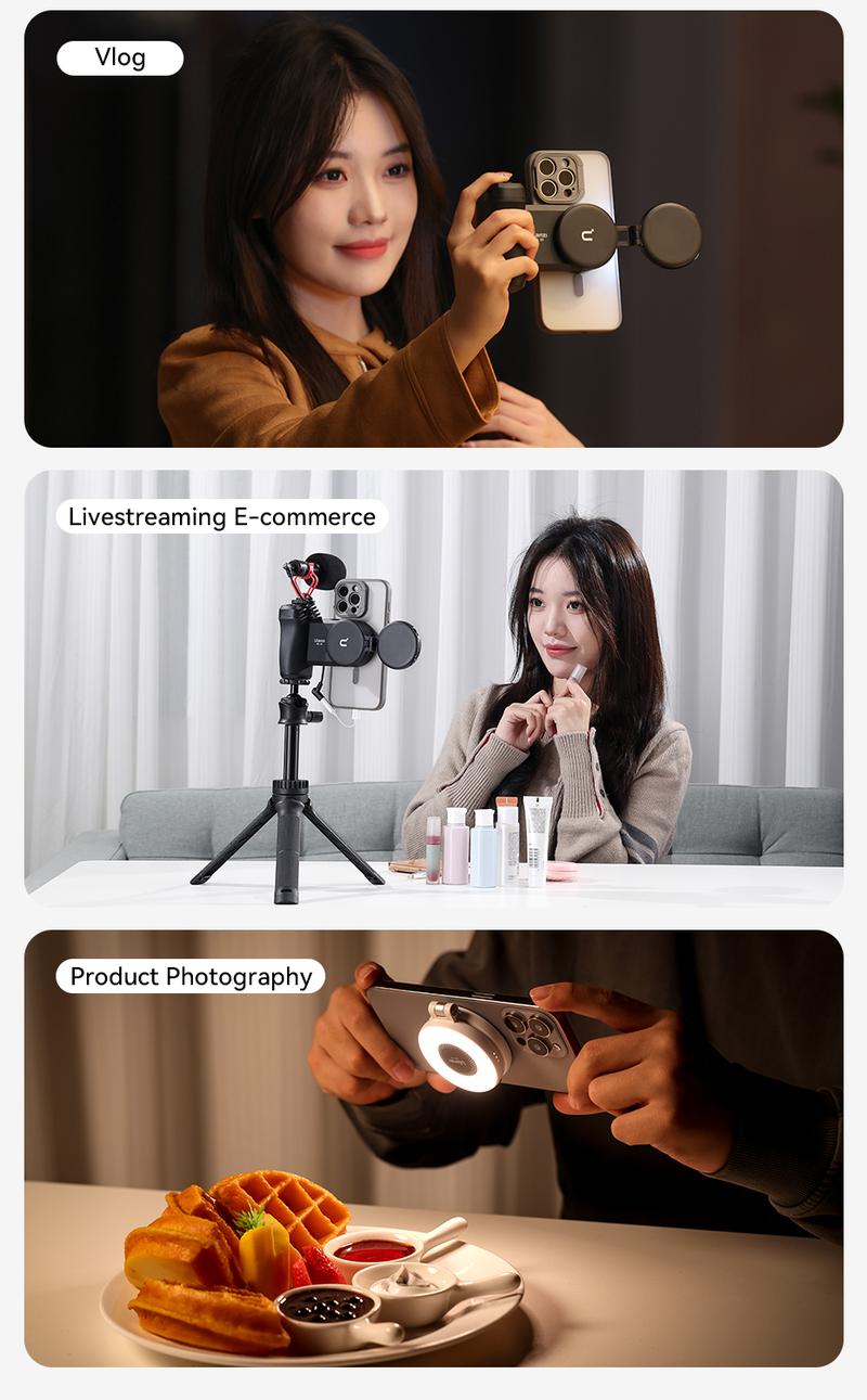 Ulanzi Magnetic Selfie Light LM19, LED Fill Light Compatible with Magsafe, LED Selfie Ring Light