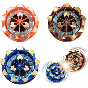 Handheld Fireworks Gyroscope，Fireworks Fingertip Gyro,Cool Flashing Spinning Toys，Luminous Spinning Gyroscope Battle Decompression Toy (3PCS)