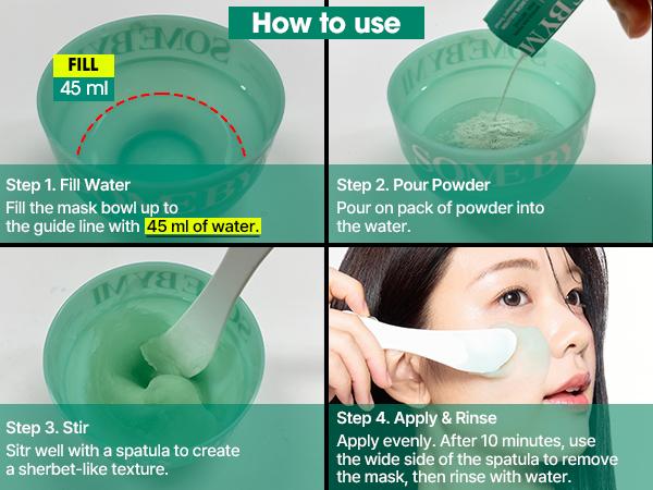 Vegan PDRN Spirulina Sherbet Mask (1g*10ea) - Cooling Routine for Summner Makeup - Soothing Modeling Mask - Cryo Mask - Korean Skin care Calming