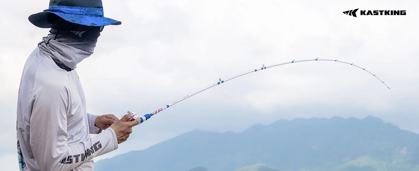 KastKing Patriot Fishing Combo - Special Edition Red White Blue Baitcaster Rod and Reel Combo | 9+1 Bearings Smooth Waterdrop Reel with Dual-Tip Rod