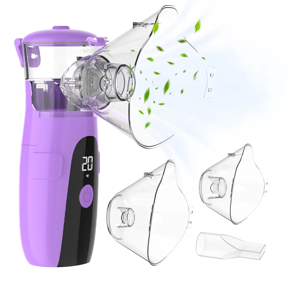 Portable Nebulizer Machine (Smart Digital Display), Rechargeable Nebulizer Suitable for Adults & Kids, Handheld Smart Nebulizer, USB-powered, Emergency Use, Home & Travel Breathing Needs