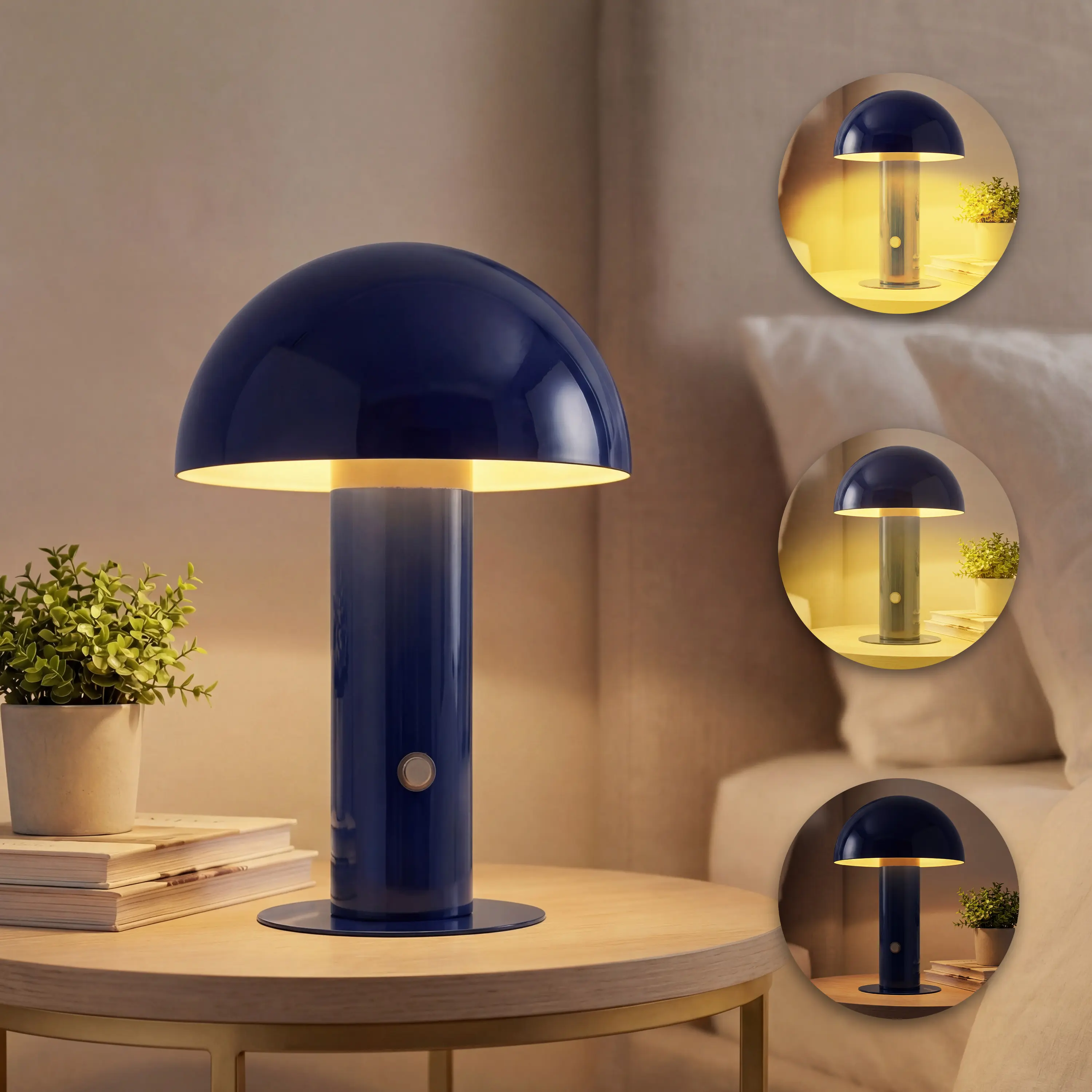 JONATHAN Y Boletus Contemporary Bohemian Rechargeable-Wireless Iron Integrated Portable LED Mushroom Table Lamp - Ambient Decoration Lamp, Vanity Whimsical Room Decor, Dimmable Modern Mood Night Light, Indoor Lighting for Bedroom, Living Room