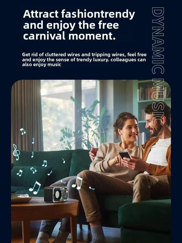 Hi-Fi 3D Sound Bluetooth Speaker with Transparent Mecha LED Light TF Card Support for Enhanced Audio Experience Immersive Sound & Visual Appeal