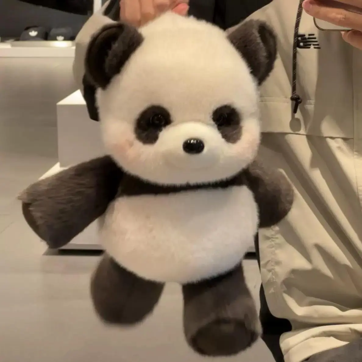 Running Panda Plush Toy, Small Panda Stuffed Animal, Cuddly Stuffed Animal, Huggable Stuffed Animal, Comfort Pillow for Sleep, Party Gift, Friend Present, Soft and Cozy, Stuffed Animal Gifts