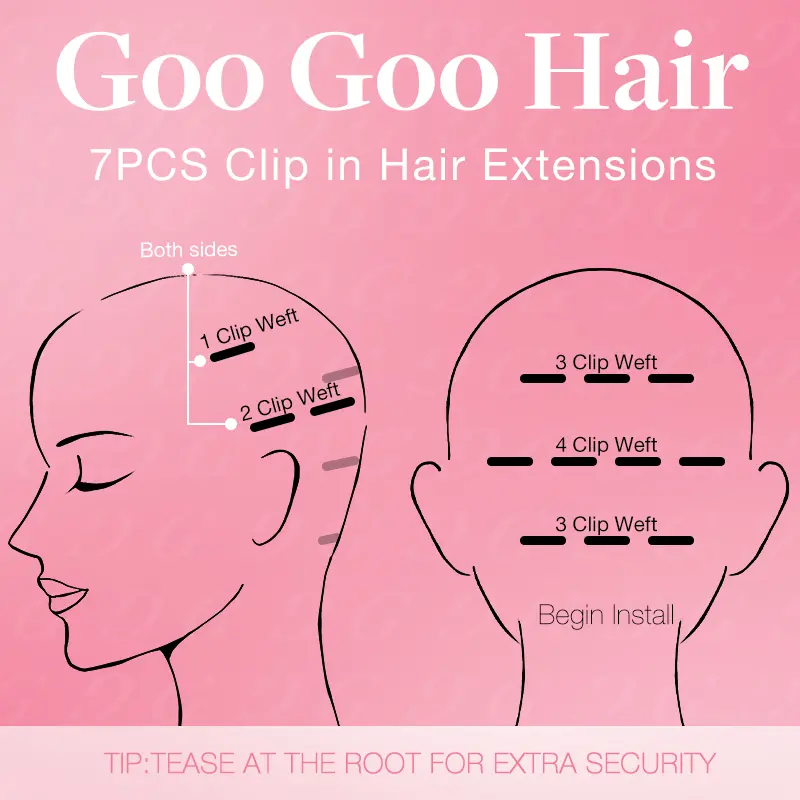 Product Introduction of GOOGOO Hair Extensions Clip in Human Hair Natural Straight Easy To Style Soft 10