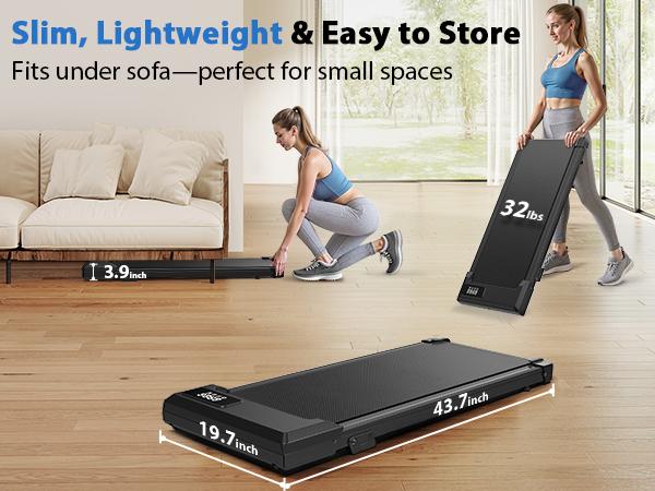 Walking Pad Treadmill with Incline - 8% Incline Walking Pad with Handle Bar - Foldable Under Desk Treadmill for Home with 300 Lbs Capacity - Jogging Machine with Quiet Brushless, App & Remote