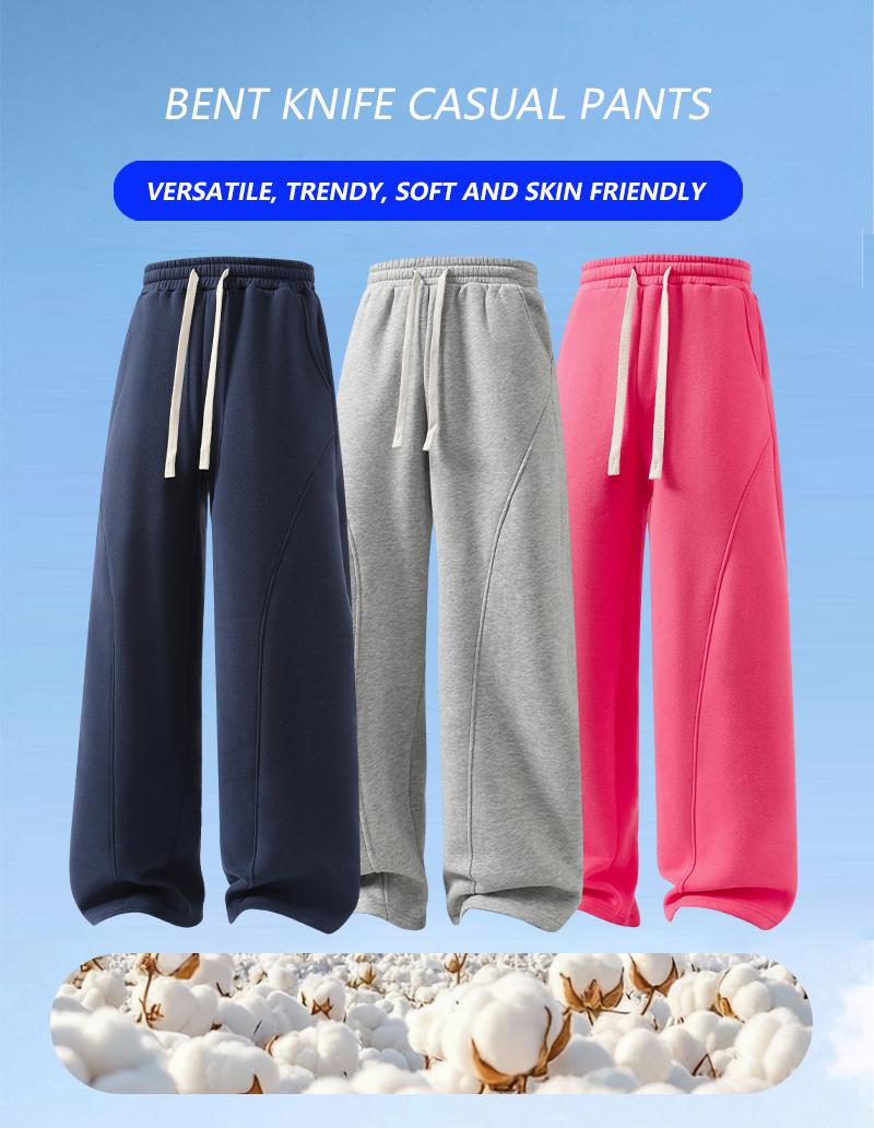 Men's Fleece Thermal Lined Sweatpants  Oversize Drawstring Waist Casual Loose Pants for Fall Winter School Season Daily Wear Stylish Menswear