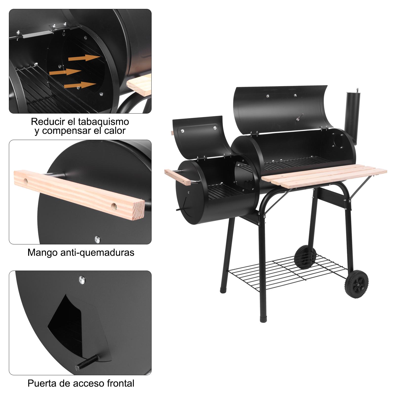 Ubesgoo BBQ Charcoal Grill, Outdoor Patio Barbecue Cooker With Offset Smoker, Wheels And Tray For Balcony Picnics, Party And Camping Ubesgoo BBQ Charcoal Grill, Outdoor Patio Barbecue Cooker With Offset Smoker, Wheels And Tray For Balcony Picnics, Party And Camping
