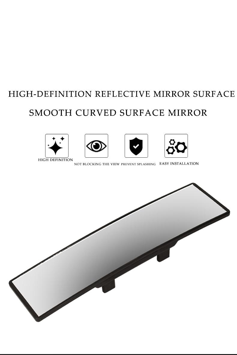 Universal 11.81 Inch Panoramic Convex Real View Mirror for Car SUV Trucks Reversible Passengers High-Quality Glass Anti-Fall Design Easy Install Rearview Mirror with Elastic Snap Safe and Firm