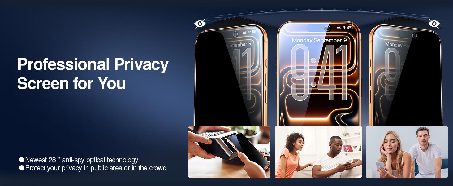 【3s Quick Paste】SmartDevil 2-Pack HD Tempered Glass Screen Protector for iPhone 17promax/17pro/16promax/16pro/15/14/13Series, Military-Grade Shatterproof Protection, Bubble-Free, Privacy Film, Scratch Resistant Fast & Easy Installation, Case Friendly