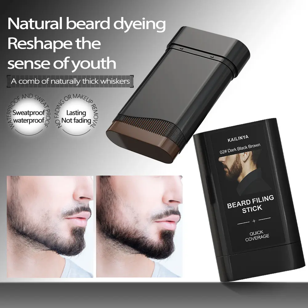 Men's Beard Dye Stick Makeup Set - Fast Touch-Up, Mess-Free, Easy-to-Apply Color, Smooth Hydrating Moisturizer Formula, Extra-Strength Cream for Neuropathy Relief & Skin Care, Daily