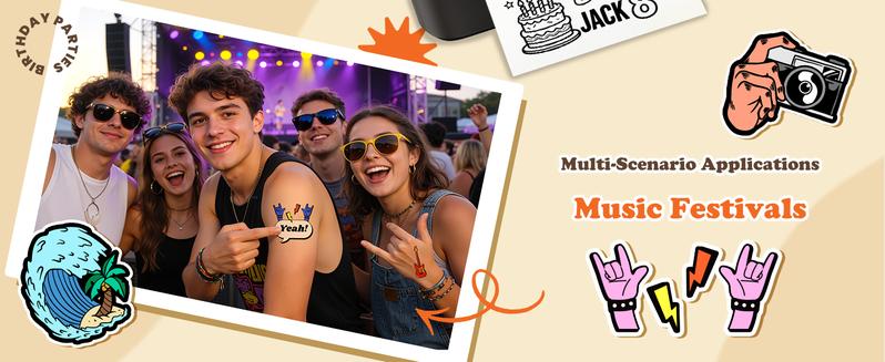 Phomemo DIY Temporary Tattoo Maker,TK32 Tattoo Maker Create Custom Temporary Tattoos,DIY Tattoo Sticker Kit with 50 Papers,8 Markers,for Parties,Events,Gifts & Creative Fun,Black