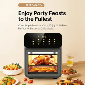 Air fryer, Countertop Oven Set, 10-in-1 Multifunctional Air Fryer Toaster Combo, Roast, Bake, Roast, Reheat, No Frying, Stainless Steel, LED Digital Touch Screen, Visible Window, Healthy Cooking, Space Saving Design 13L