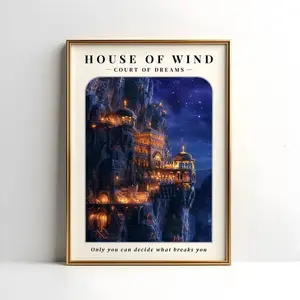 Velaris House of Wind: Velaris House of Wind Unframed Print - City of Starlight ACOTAR Wall Art - Night Court Library Decor - Sarah J Maas Bookish Merchandise