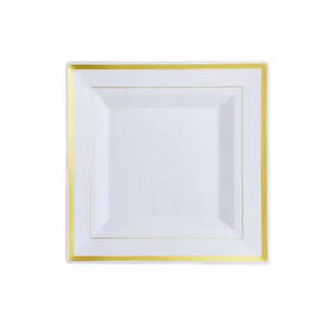 9.5in Bulk Plastic Plates | Disposable Plates for Appetizers, Desserts | 100% Food-Grade Plastic