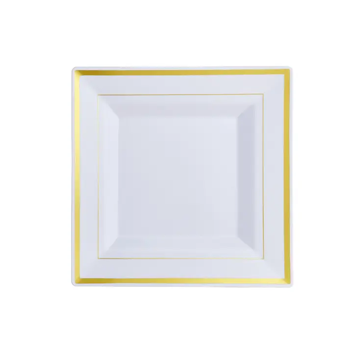 60pc 9.5in Bulk Plastic Plates | Disposable Plates for Appetizers, Desserts | 100% Food-Grade Plastic Dinner Plates,Dessert Plates-Perfect for Party Weddings Celebrations Reusable