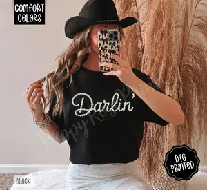Faux Pearl Darlin' Shirt Comfort Colors, Trendy Women's Tshirt