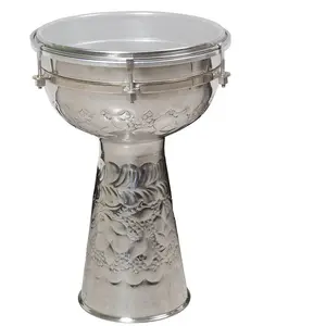 Mid-East Metal Doumbek with Synthetic Head and Internal Jingles 10-by-16-Inch