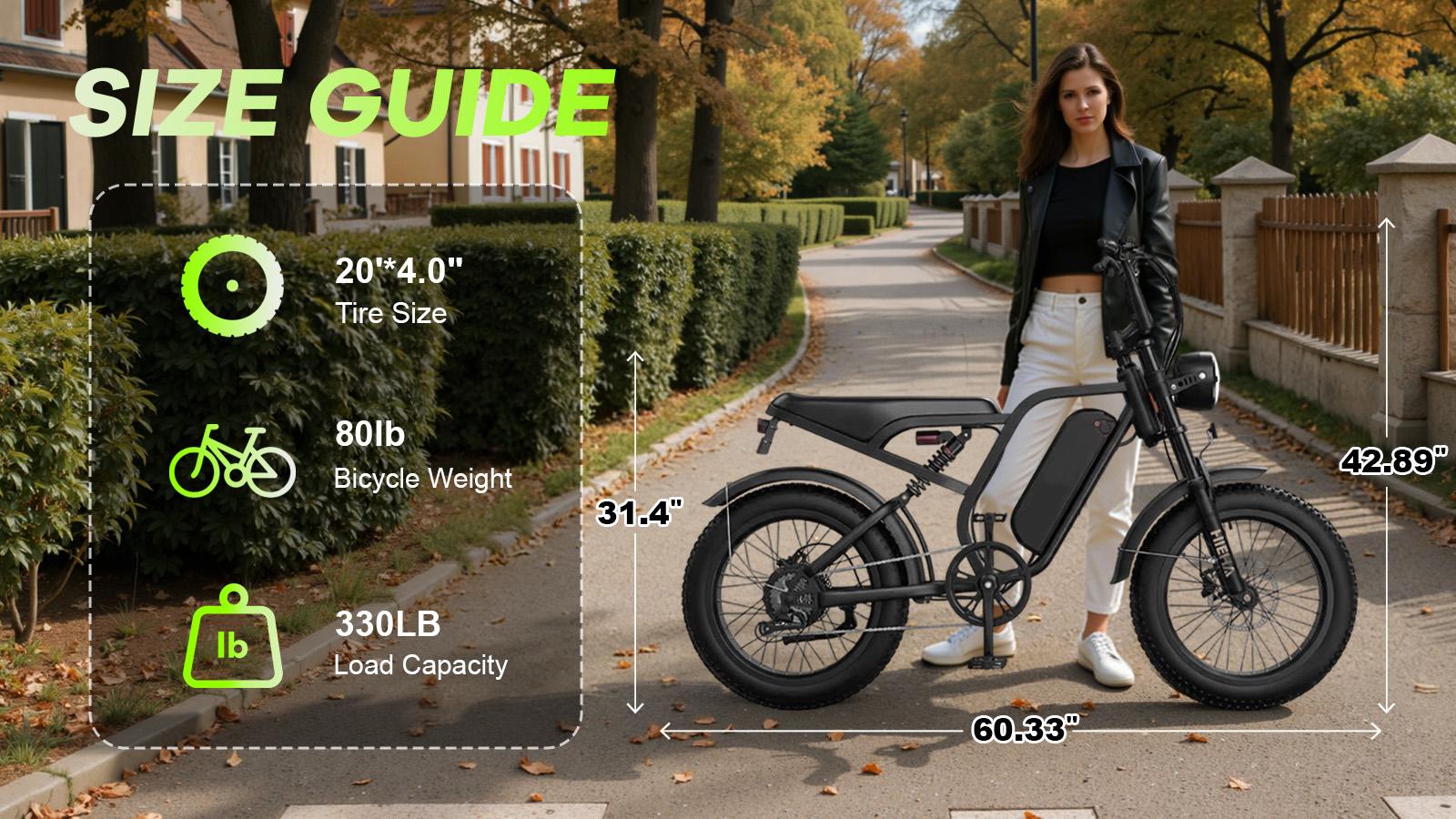 【PASLDA】  2026 Electric EBike 1500W Peak Power 34MPH Max Speed 25-31 Miles Range  Full Suspension 20"×4.0" Fat Tires Removable 48V 15AH Battery UL 2849 Certified