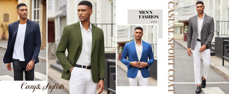 COOFANDY Men's Suit Casual Blazer Slim Fit Suit Jacket Lightweight Knit Sport Coat Two Button Blazer Jacket