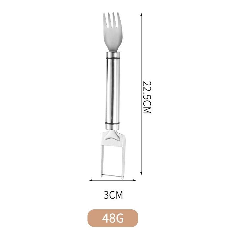 【2 Pack】Watermelon Fork Slicer,Watermelon Slicer Cutter,Watermelon Cube Cutting Tool, 2-in-1 Stainless Steel Fruit Cutter, Dual Head Fruit Forks Slicer Knife with Round Handle,Fruit Cutting Kitchen Utensils,Kitchen Gadgets,Portable Modern