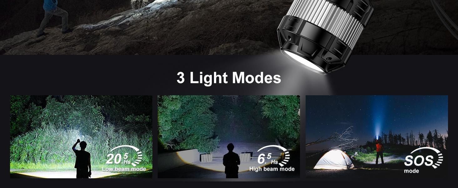 MARBERO Rechargeable Flashlight High Lumens with 4000mAh Battery Focused Beam Super Bright LED Powerful Flashlight 3 Modes Tactical Compact Portable Flashlight for Hiking Power Outage