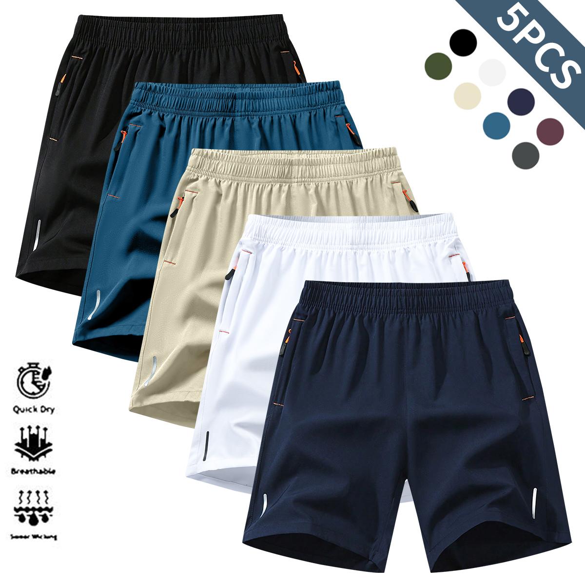 Breathable Moisture-Wicking Men’s Sports Shorts - Lightweight Textured Fabric for Summer Running & Gym - Wrinkle-Resistant Reflective Performance Wear