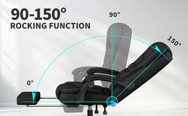 SITMOD Fabric Office Task Chair- Computer Ergonomic Desk Chair- High Back Executive Chairs Height Adjustable with Footrest Lumbar, 360° Swivel Gaming Office Desk Chair with Flip-up Armrest for Adult