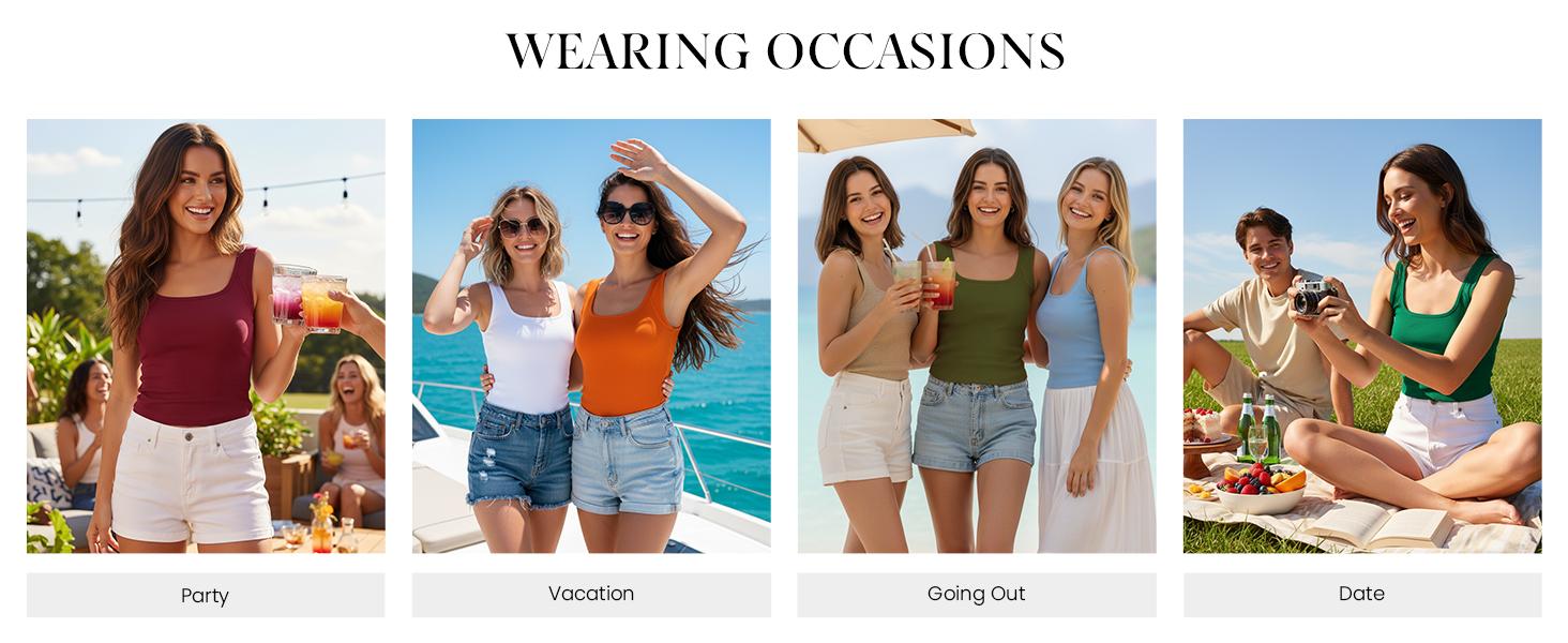 PrettyGarden Womens'  Scoop Neck Basic Tank Tops  Casual Sleeveless Fitted Slim Cute Top Summer Shirt Beach Clothes